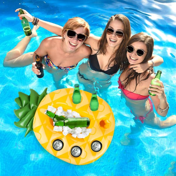Inflatable Pineapple Cup Holder, Floating Pool Bar, Inflatable Drink Holder, Inflatable Pineapple Tray, Floating Tray, Floating Pool