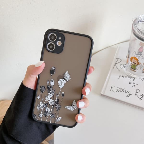 Etui til iPhone 13pro max, Sort Sommerfugl Rose Søde Piger Etui M