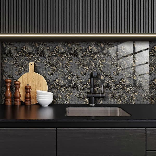 Self-adhesive Tile Decor Waterproof Wall Stickers Self-adhesive Cement Tile Design Decoration for Kitchen Bathroom 10*10cm*10pcs
