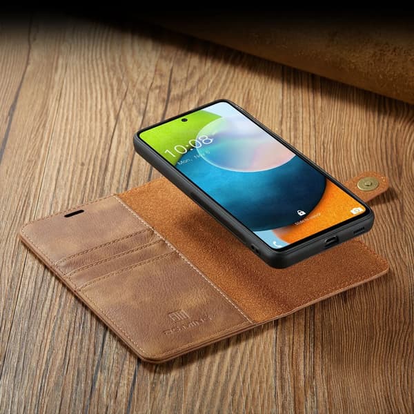 (For Samsung Galaxy A57) DG.MING DG.MING 2-in-1 Detachable Leather Wallet Case – Magnetic Case with Card Holder and Kickstand Function Blå