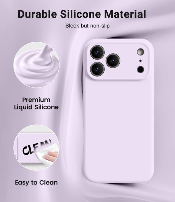 Magnetic Case for iPhone 17 Pro Max, Compatible with Magsafe, Classic Liquid Silicone Case, Anti-Scratch Microfiber Lining, Purple Mauve nuag Mauve nuage iPhone 17 Pro Max
