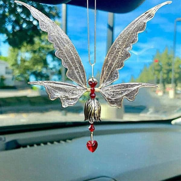 For Creative Fairy Wind Chime Wing Wind Chime Charm Art Craft Gift Red