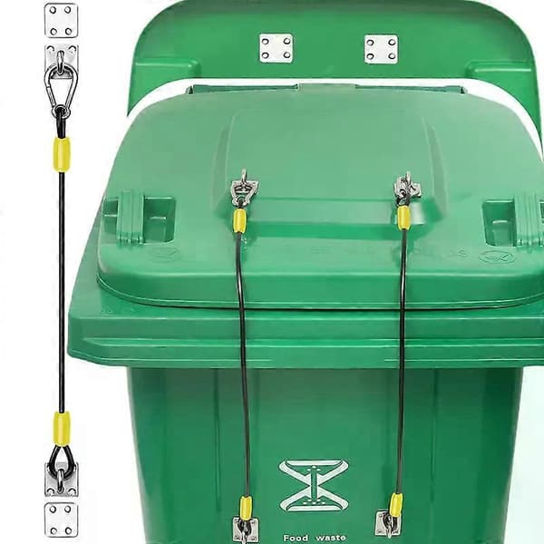 Bear-Proof Trash Can Lock, Rubber Coated Braided Cable, Secure Garbage Can for Home, Office, Garden, and Camping