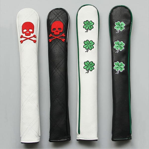 Golf Alignment Stick Holder 3D Embroidery Four-Leaf Clover Pattern Training Aid Golf Alignment Stick Cover Golf Accessories Kaesi A A Vit