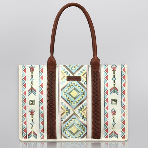 Wrangler Mulepose Western Tasker til Kvinder Skuldertaske Boho Aztec Håndtasker NY, 100% Ny Beige blå L