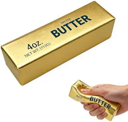 2 STK Gylden Smør Squishy, Langsomt Stigende Guld Smørpind Squishy Legetøj 2