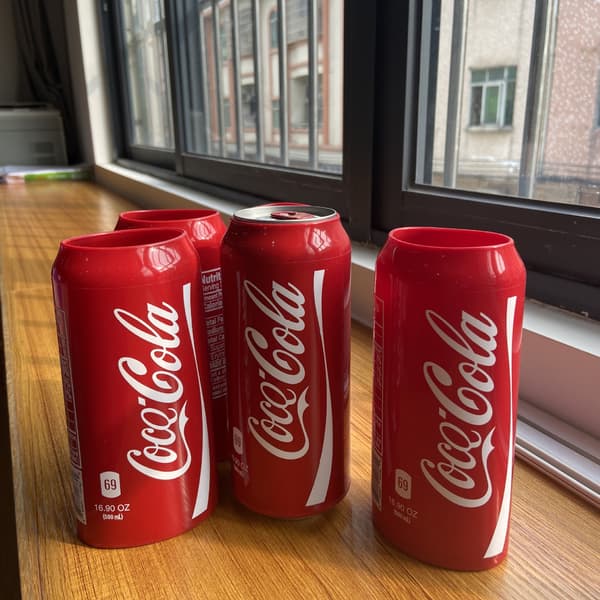 3 st. Lyckobringande silikon Coca-Cola flaskskydd Coca-Cola burkskydd Coca-Cola muggskydd, röd, 500 ml