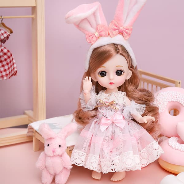 D-16cm prinsesse pige dukker legetøj mini trompet markedsbod bulk wh