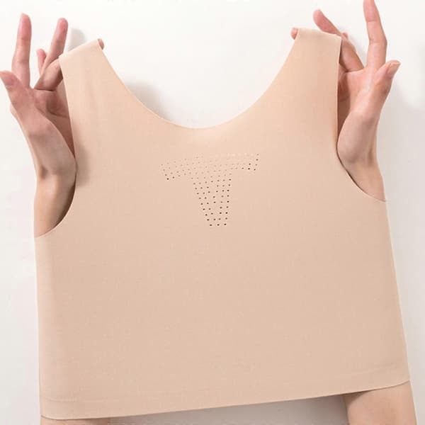 Brystbinder, FTM Binder Tran, Sporløs Usynlig Bralette Elastisk Brystbinder BH Pullover Tank Top Kvinder Transkønnet XL Sort Sort Black XL