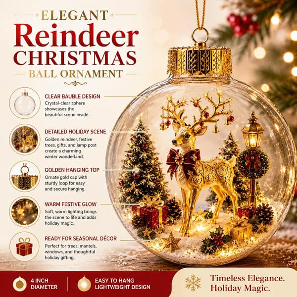 6/8-pack julgransprydnader med LED-lampor, lysande julkulor med varmvitt sken för hem och julgran E