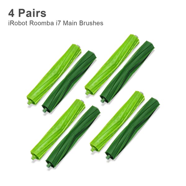 Main Brushes/Rubber Brushes for iRobot Roomba i7, 4 Pairs Green iRobot Roomba
