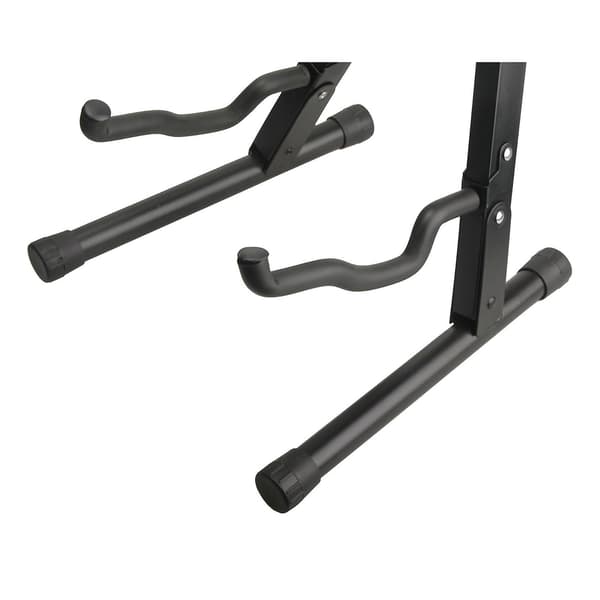 Sort Guitarstativ i Jern - Unikt Foldbart Design, Stabilt A-Ramme Stativ til Basvisning - Perfekt