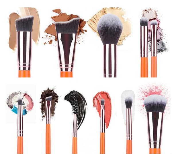 15 stk. Professionelle Makeupbørster med Stilfuld Opbevaring Brun