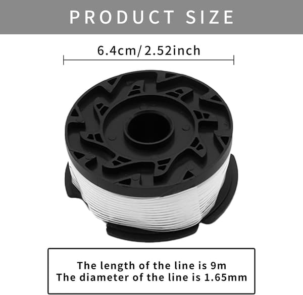 4-pakning Trimmertrådspole Kompatibel med Black Decker Gressklipper Tråd A6481 A6485 Spole for Reflex Trimmer.