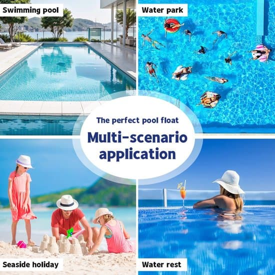 Inflatable Water Hammock Pool - Floating Water Chair With 3 Air Chambers - Inflatable Pool Lounge - Blue Leaf Pattern