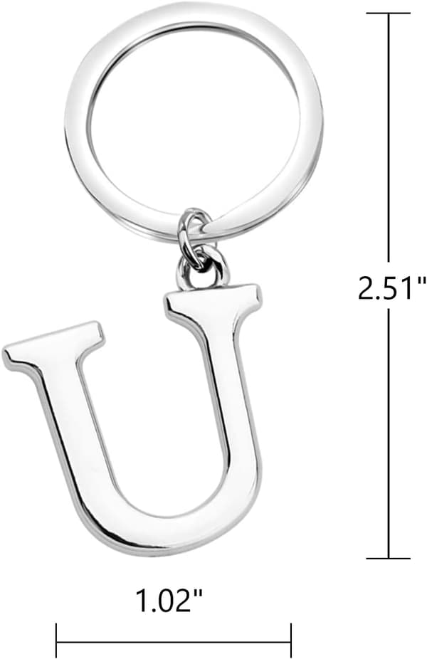 Nyckelring Brev - Initial Bokstav Nyckelring Charm Brev U