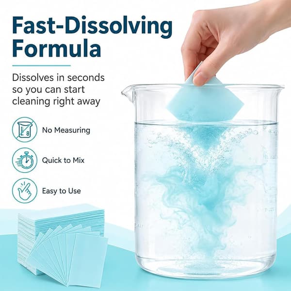 Floor Cleaning Tablets - New Formula, Soluble and Dosed, Deep Cleaning, Multifunctional and Various Scents (Blue, 100)