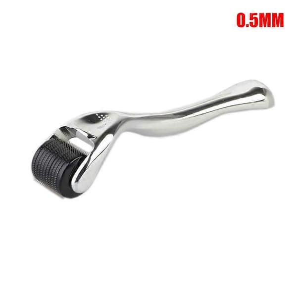0.2/0.25/0.3/0.5/0.75mm Mikronåle Derma Roller Titanium Microneedle Roller til Ansigt Krop_Supergave Sølv Silver 0.5mm