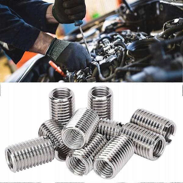 10x M8 til M6 Gevindreparationsbøsninger 20mm Rustfri Reducerende Indsatser