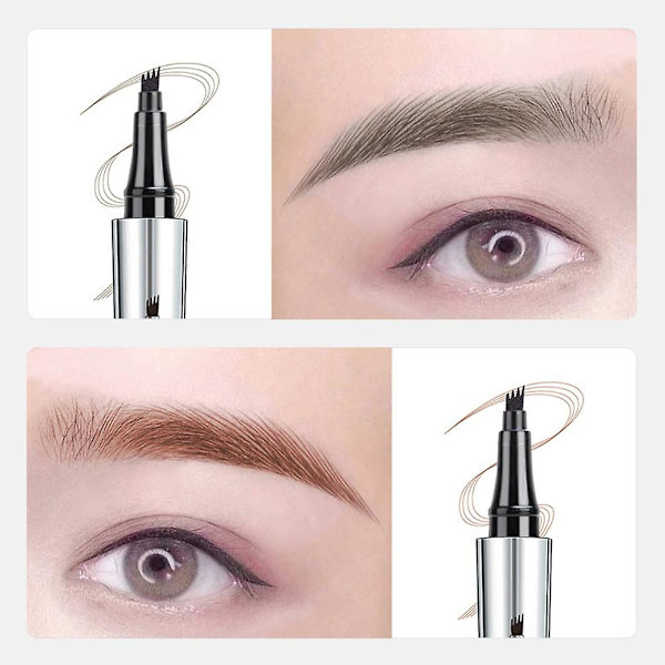 Durable Eyebrow Pencil with 4 Fork Tips Micro Eyebrow Pencils Waterproof Tattoo Eyebrow Pen for Defined Brows