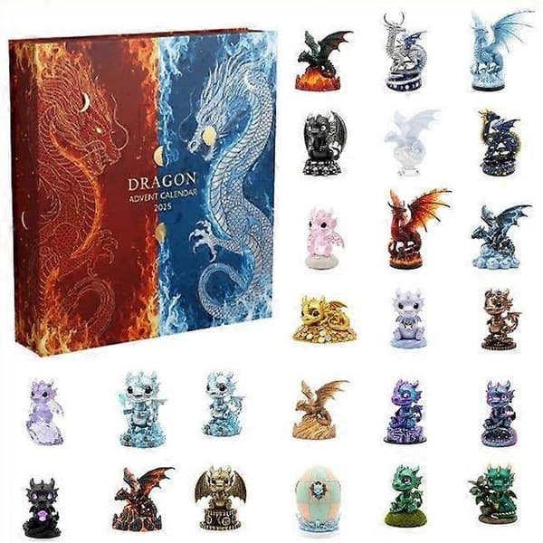 2026 Julekalender Blind Box - Akrylpynt - Drage-tema Julenedtelling - Drage-tema Blind B Dragon-themed blind boxes