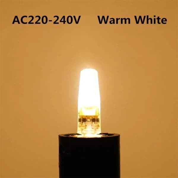 G4 LED 220V 2W 2700K Warm White 200LM, Silicone Bulbs Replace Traditional 20W Halogen Lamps, 5-pack