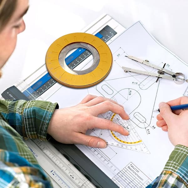 Circle Drawing Tool - 12.5 cm Diameter - Adjustable - Circle Template - Circle Drawing Ruler - Technical Drawing Desk Scrapbook - For Woodworkers