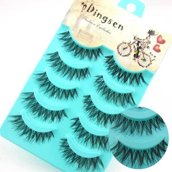 5 par Messy Natural Crossed False Eyelashes Eyelashes Star Makeup Super
