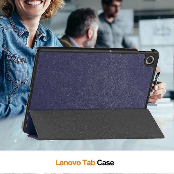 Lenovo Tab TB311FU Tablet Skydd med Anti-Fall Läderställ och Skydd (Mörkblå)