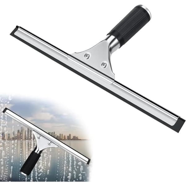 Professional Window Squeegee, Stainless Steel Window Squeegee with 35 cm Blade, for Drying and Cleaning Glass