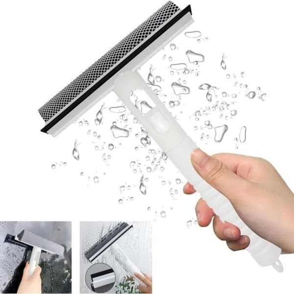 1 Window Cleaning Rubber Scraper + Cleaning Sponge + Tank to Fill with Cleaning Fluid, Window Cleaner