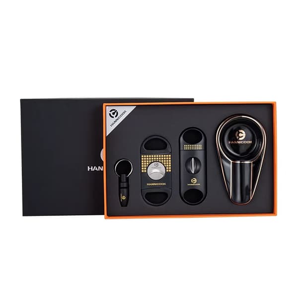 Cigar Kit / Cigar Set in Gift Box - Ashtray, V-Cut & Cigar Tools
