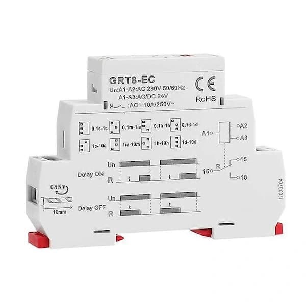 GRT8-EC 10A Dual Function Relay with Delay On or Off AC230V Time Relay