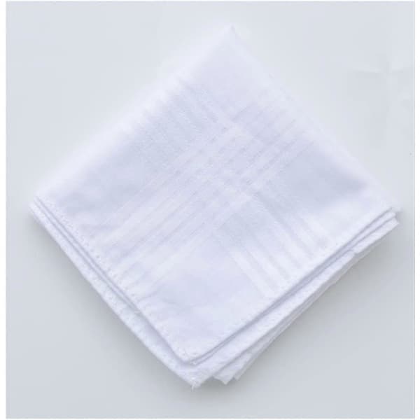 White Cotton Handkerchiefs for Men, 12-Pack - 100% Soft Cotton Fabric, Durable and Stylish for Daily Use