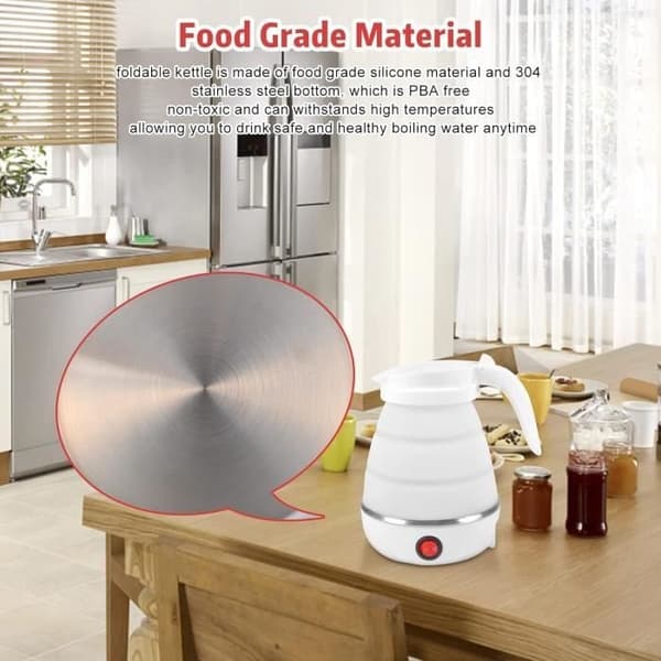 Foldable Kettle, 600ml Silicone Kettle, Portable Kettle, Mini Kettle for A58