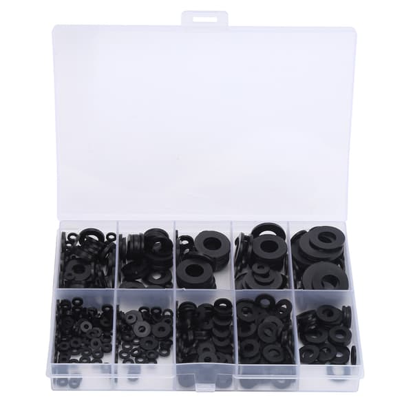 500 Pcs Nylon Washers Black Gaskets Set Industrial Accessories M2 M2.5 M3 M4 M5 M6 M8 M10