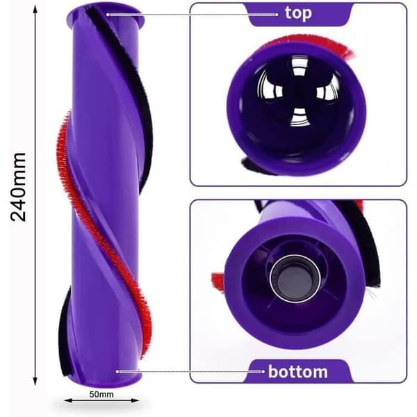 Replacement Brush for Carpet Cleaner (4-pole drive, width: 50 mm) for Dyson V10 Vacuum Cleaner