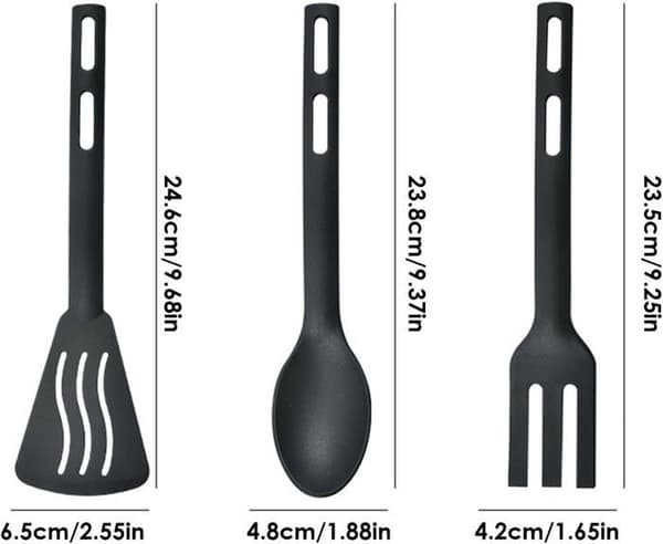 Nylon Spoon and Spatula Combination, Kitchen Utensil, Ergonomic Scratch-Free Cooking Tools for Baking and Kitchen
