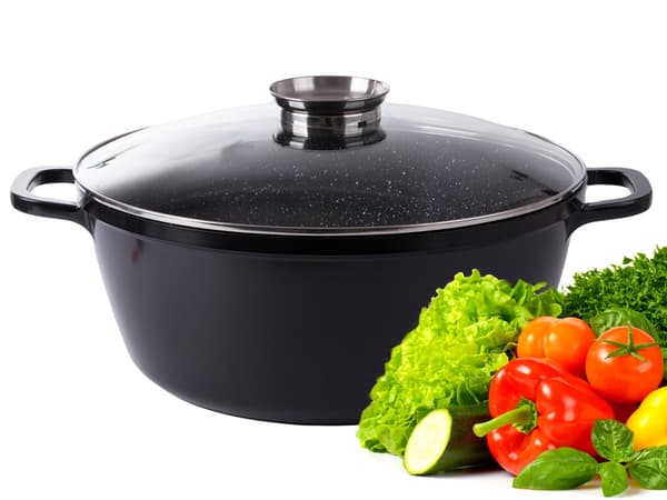 13L Gryta med lock - Non-stick beläggning - Induktionshäll