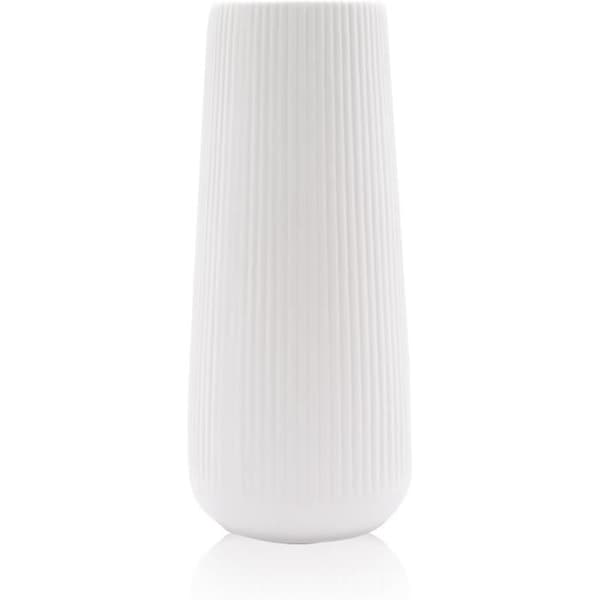 Modern keramisk vas för pampasgräs, torkade och färska blommor, vit vas perfekt för vardagsrum, sovrum