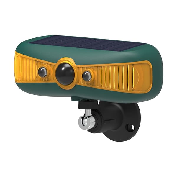 Solar Powered Alarm with Voice and Ultrasonic Animal Repeller - Motion Sensor Sound and Light Warning