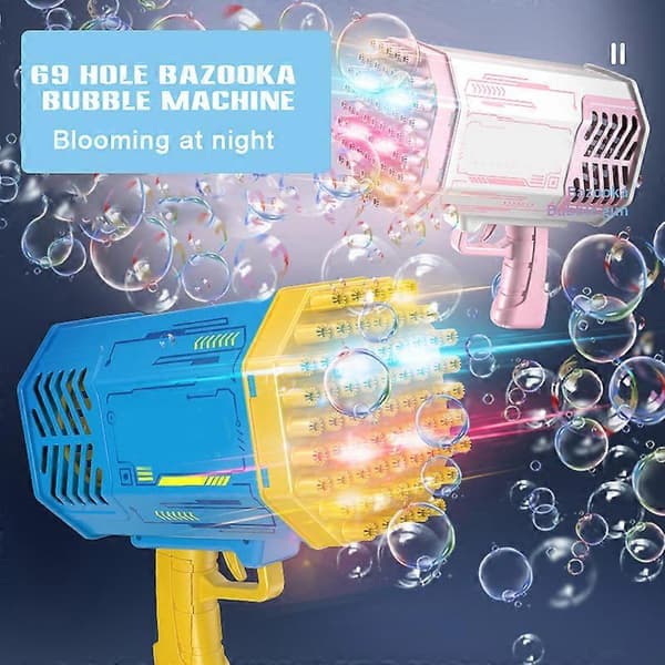 69 Holes Electric Bubble Machine Handheld Bubble Blower Rechargeable_Special Gifts