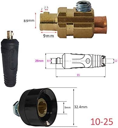 4 pcs Solder Cable Panel Connector Socket Kit, 200A Quick Connect Socket (DKJ10-25 & DKZ10-25)
