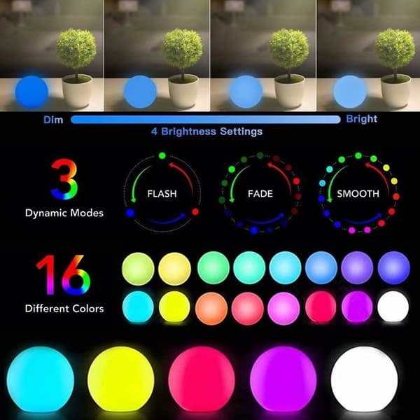 Floating Pool Lights, 16 LED Pool Lights with Remote Control, Waterproof Pool Lighting