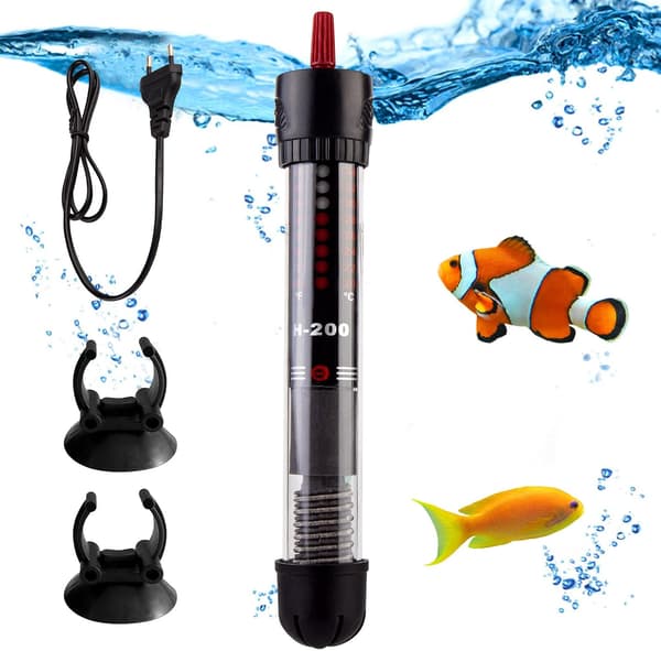 (60 l, 50 W) Aquarium Heater - Adjustable Thermostat - With 2 Suction Cups
