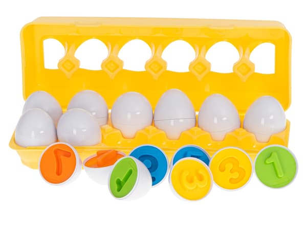 Educational Sorting Puzzle - Match Numbers with 12 Eggs