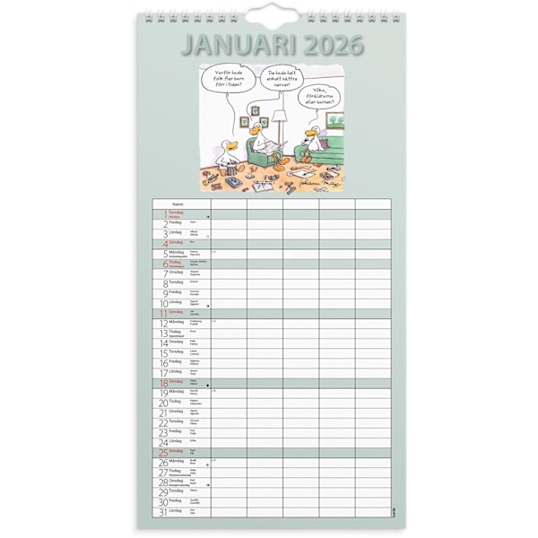 Familjekalender 25/26 Rolig