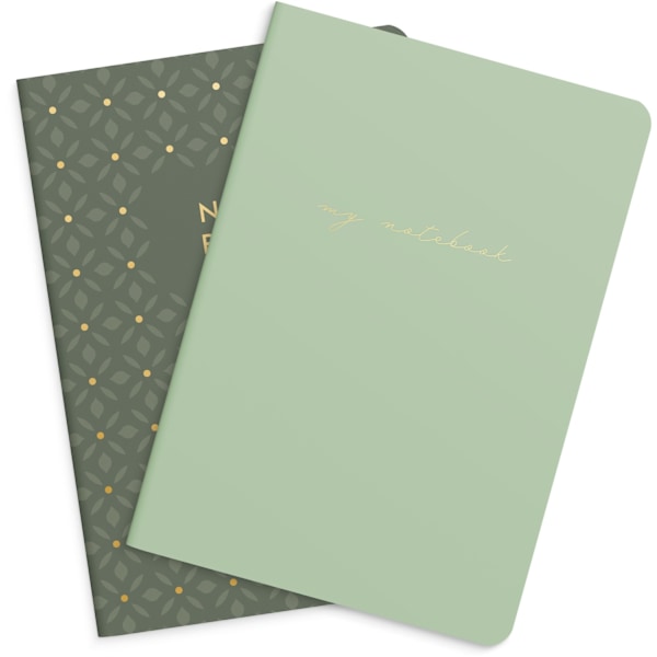 Notebook Green &amp; Pattern 2 pack