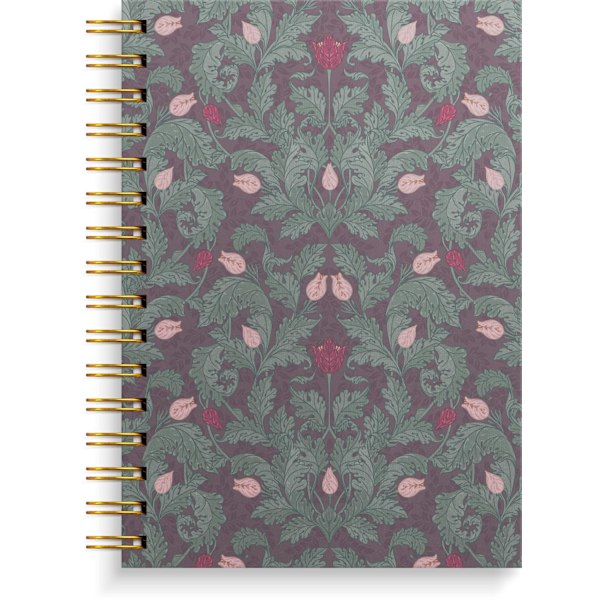 Notebook A5 burgundy flowers