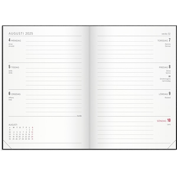 Kalender 2025 Senator A6 Vega svart